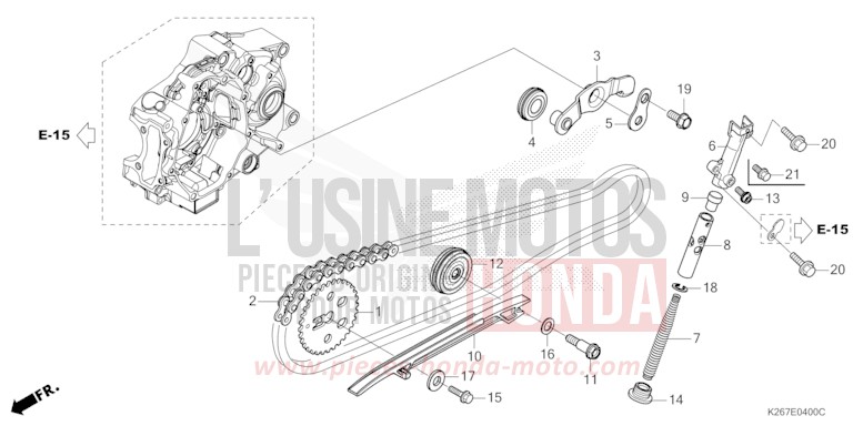 CAM CHAIN/TENSIONER for MSX GROM A MAT GUNPOWDER BLACK METALLIC (NH436) from 2022